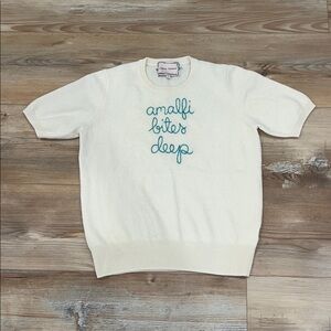 Lingua Franca short sleeve sweater size L